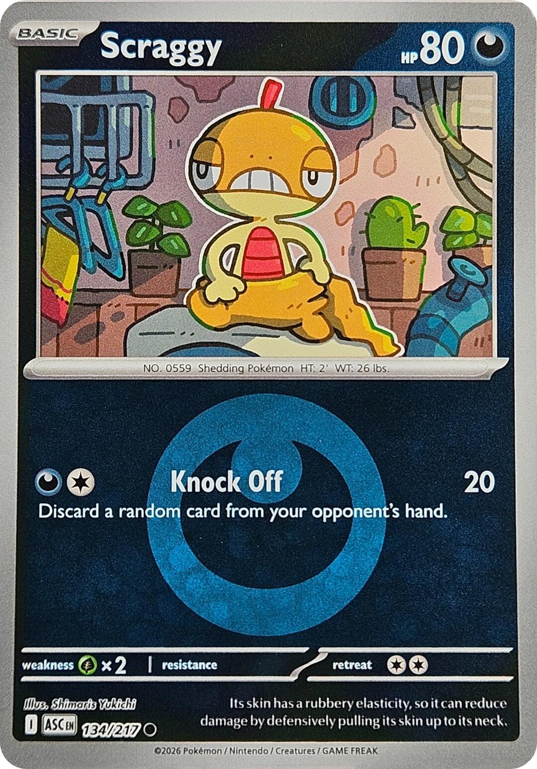 Scraggy (134/217) (Energy Symbol Pattern) [Mega Evolution: Ascended Heroes] | Exor Games Dartmouth