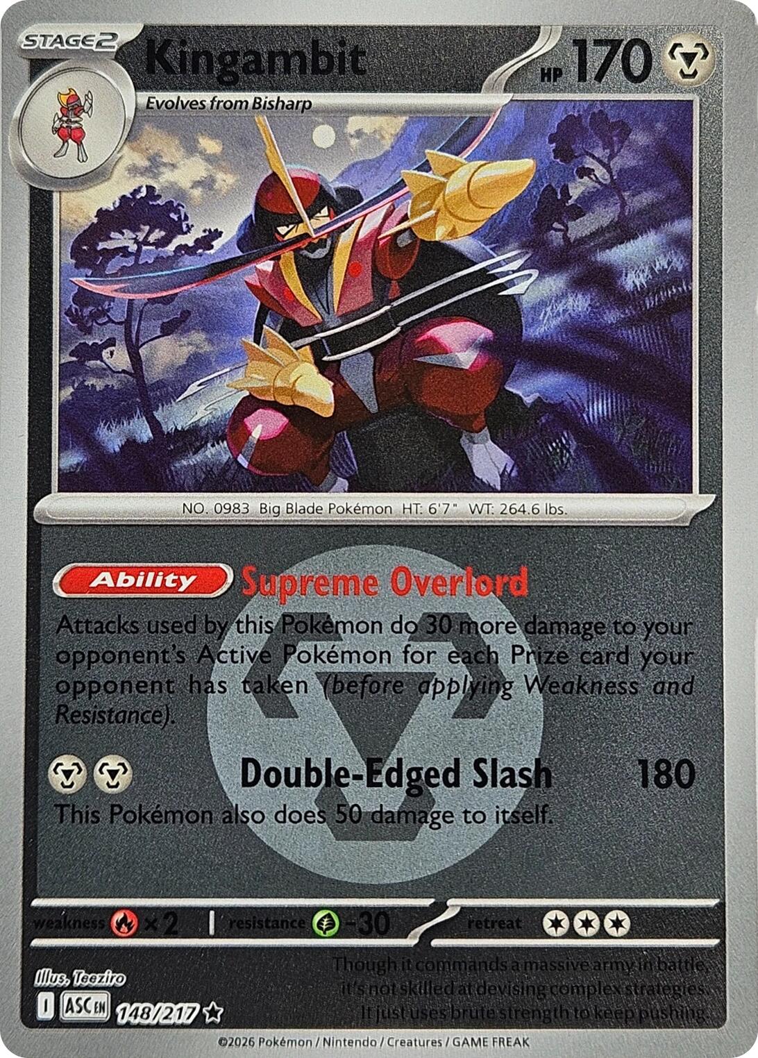 Kingambit (148/217) (Energy Symbol Pattern) [Mega Evolution: Ascended Heroes] | Exor Games Dartmouth