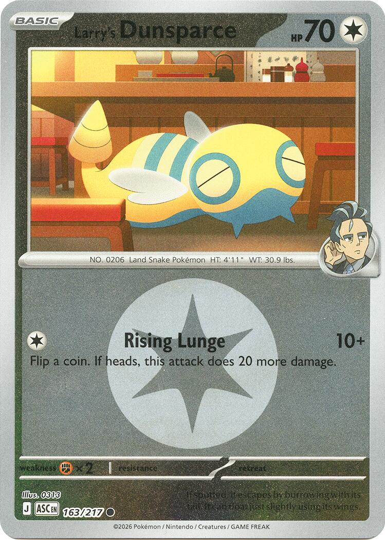 Larry's Dunsparce (163/217) (Energy Symbol Pattern) [Mega Evolution: Ascended Heroes] | Exor Games Dartmouth
