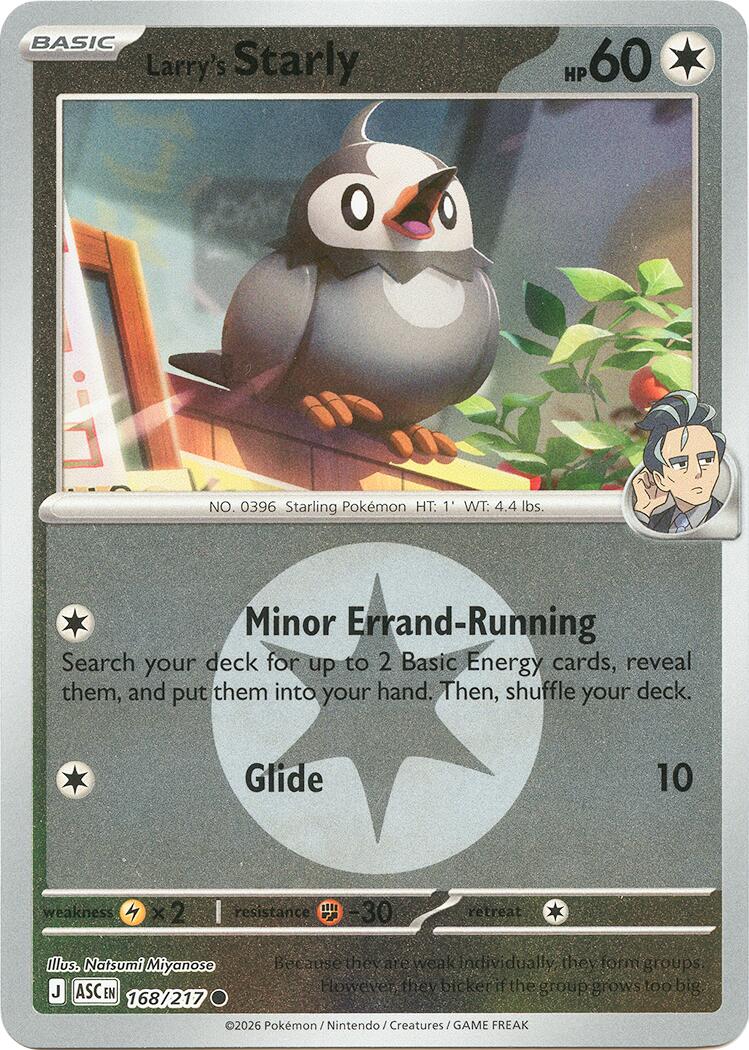 Larry's Starly (168/217) (Energy Symbol Pattern) [Mega Evolution: Ascended Heroes] | Exor Games Dartmouth
