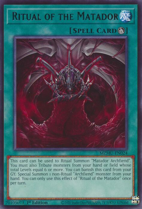 Ritual of the Matador [MZMU-EN024] Rare | Exor Games Dartmouth