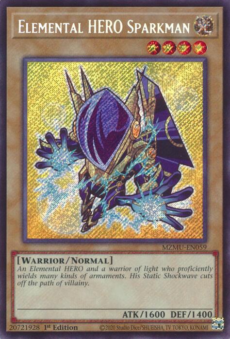 Elemental HERO Sparkman [MZMU-EN059] Secret Rare | Exor Games Dartmouth