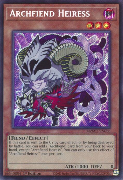 Archfiend Heiress [MZMU-EN066] Secret Rare | Exor Games Dartmouth