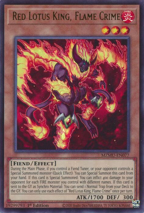 Red Lotus King, Flame Crime [MZMU-EN077] Ultra Rare | Exor Games Dartmouth
