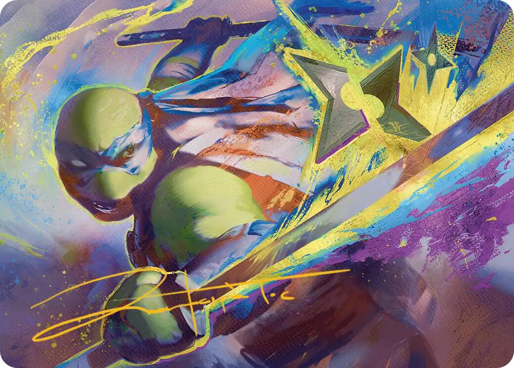 Leonardo's Technique Art Card (Gold-Stamped Signature) [Teenage Mutant Ninja Turtles Art Series] | Exor Games Dartmouth