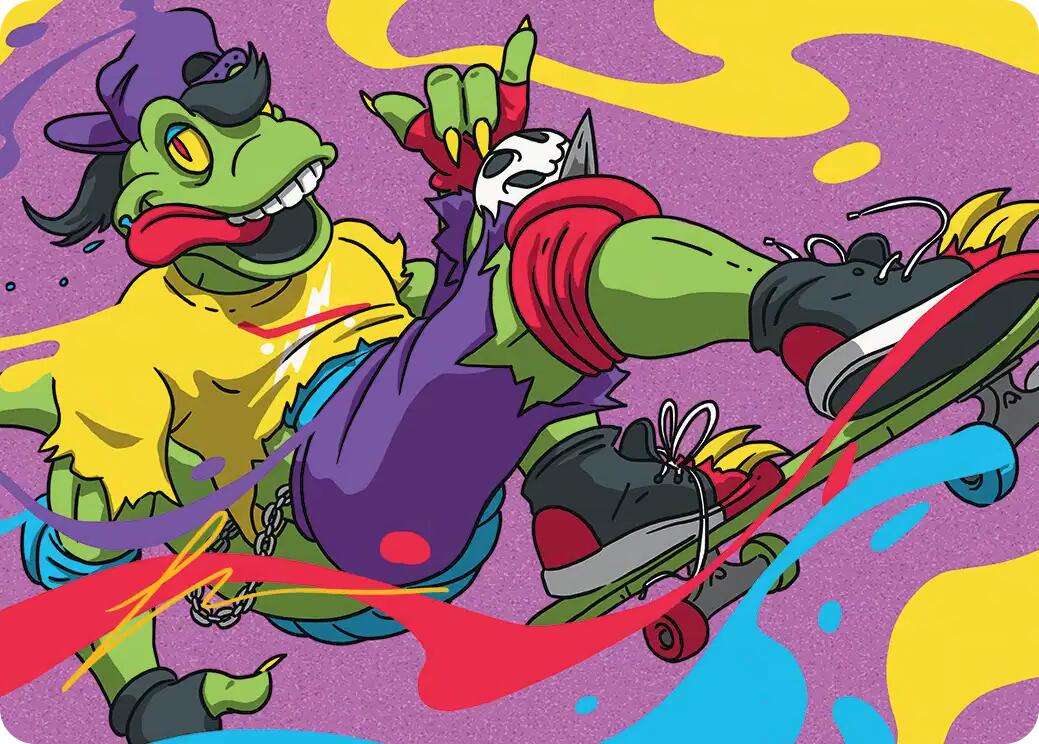Mondo Gecko Art Card (Gold-Stamped Signature) [Teenage Mutant Ninja Turtles Art Series] | Exor Games Dartmouth