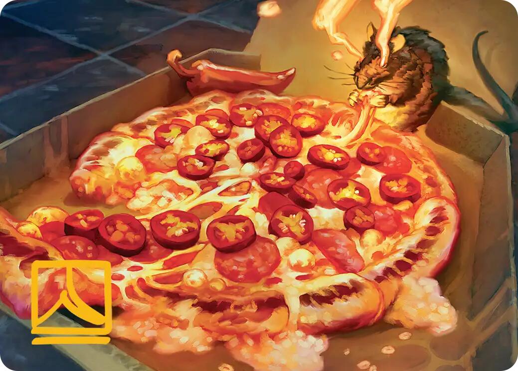 Spicy Oatmeal Pizza Art Card (Gold-Stamped Signature) [Teenage Mutant Ninja Turtles Art Series] | Exor Games Dartmouth