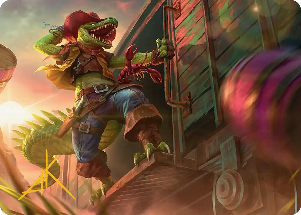 Leatherhead, Iron Gator Art Card (Gold-Stamped Signature) [Teenage Mutant Ninja Turtles Art Series] | Exor Games Dartmouth