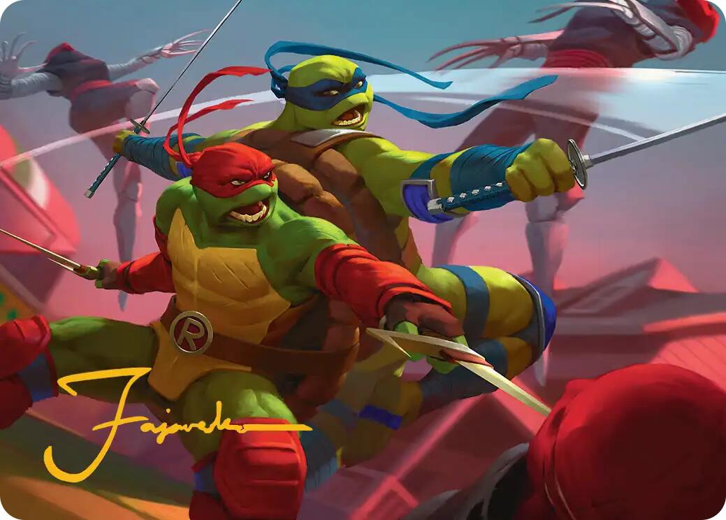 Raph & Leo, Sibling Rivals Art Card (Gold-Stamped Signature) [Teenage Mutant Ninja Turtles Art Series] | Exor Games Dartmouth