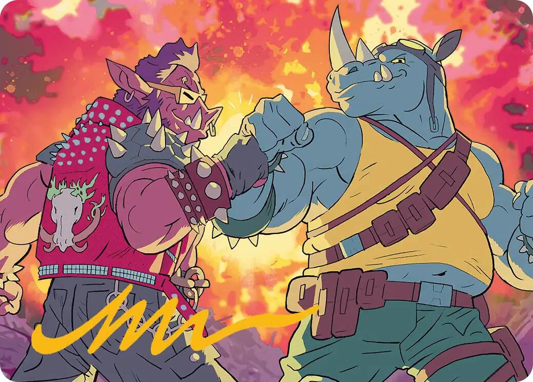 Bebop & Rocksteady Art Card (Gold-Stamped Signature) [Teenage Mutant Ninja Turtles Art Series] | Exor Games Dartmouth