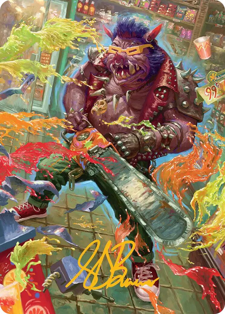 Bebop, Porcine Punk Art Card (Gold-Stamped Signature) [Teenage Mutant Ninja Turtles Art Series] | Exor Games Dartmouth