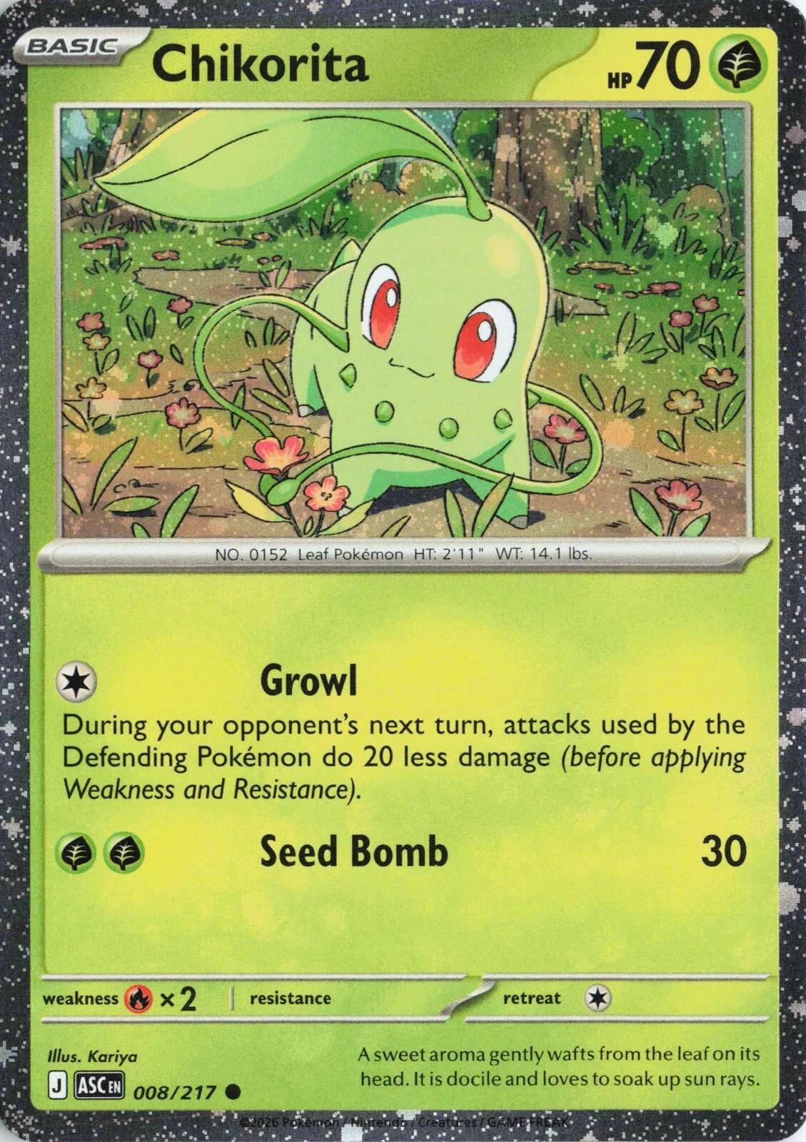 Chikorita (008/217) (Cosmos Holo) [Miscellaneous Cards] | Exor Games Dartmouth