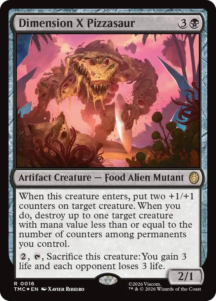 Dimension X Pizzasaur (Surge Foil) [Teenage Mutant Ninja Turtles Commander] | Exor Games Dartmouth