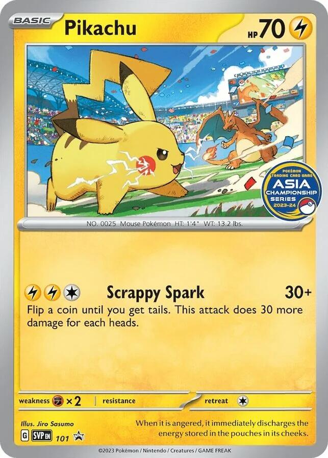 Pikachu (101) (Asia Championship Series 23-24) [Scarlet & Violet: Black Star Promos] | Exor Games Dartmouth