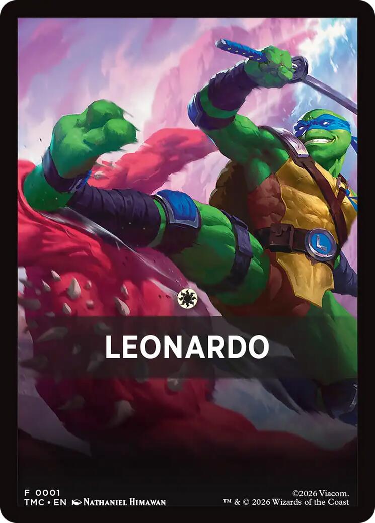 Leonardo Theme Card [Teenage Mutant Ninja Turtles Commander Tokens] | Exor Games Dartmouth