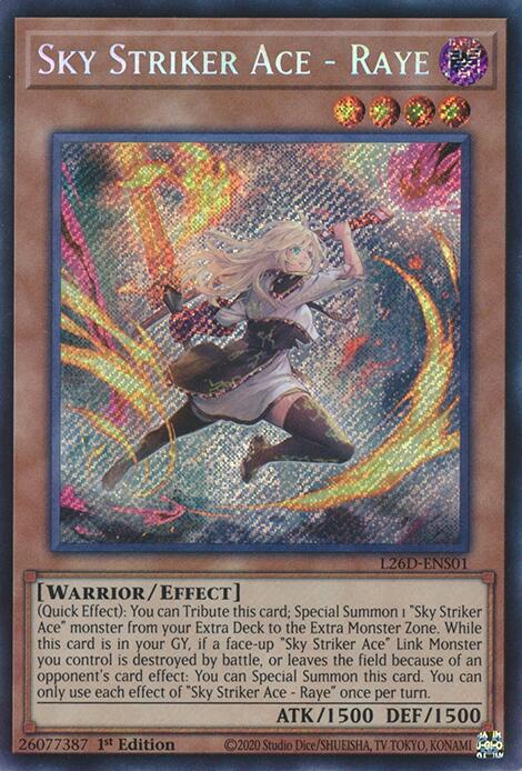 Sky Striker Ace - Raye (Alternate Art) (Secret Rare) [L26D-ENS01] Secret Rare | Exor Games Dartmouth