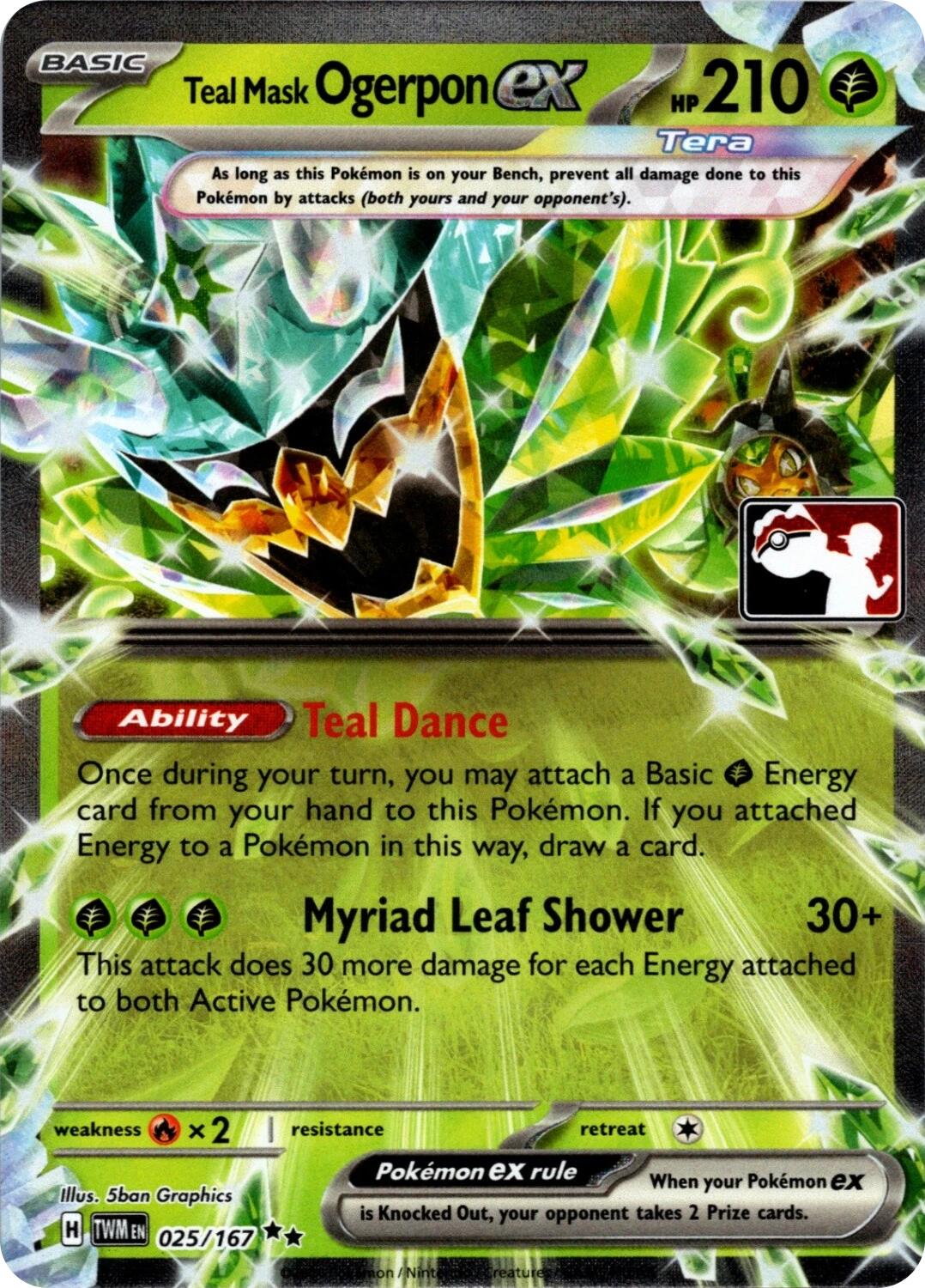 Teal Mask Ogerpon ex (025/167) (Prize Pack Series 7) [Prize Pack Series Seven] | Exor Games Dartmouth