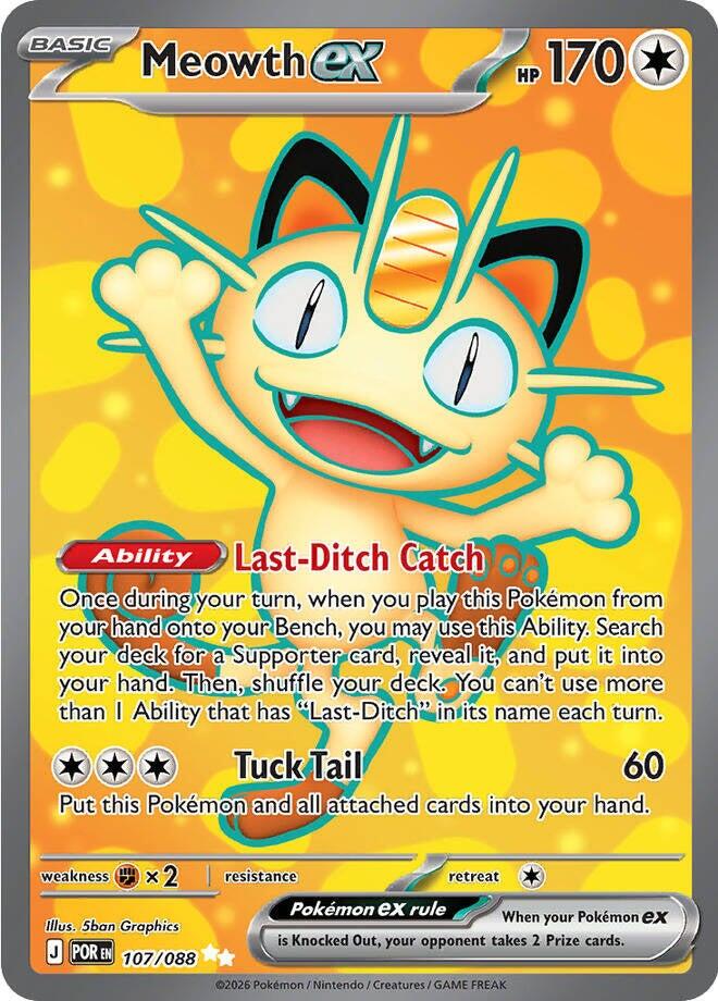Meowth ex (107/088) [Mega Evolution: Perfect Order] | Exor Games Dartmouth