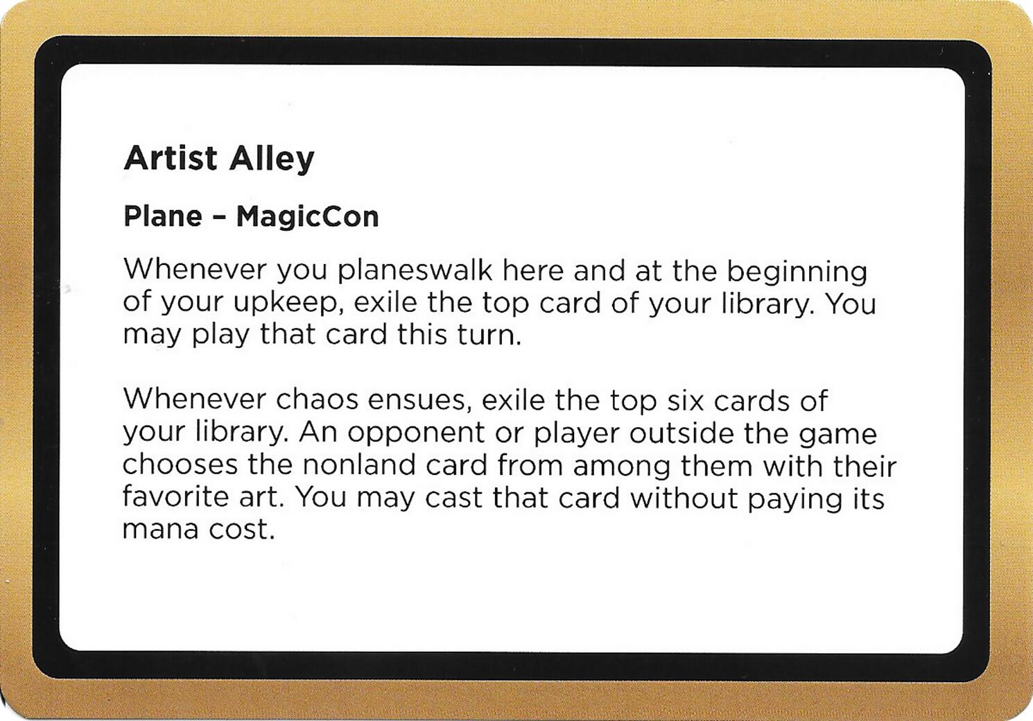 Artist Alley (Black Lotus Unknown Planechase) [Oversize Cards] | Exor Games Dartmouth