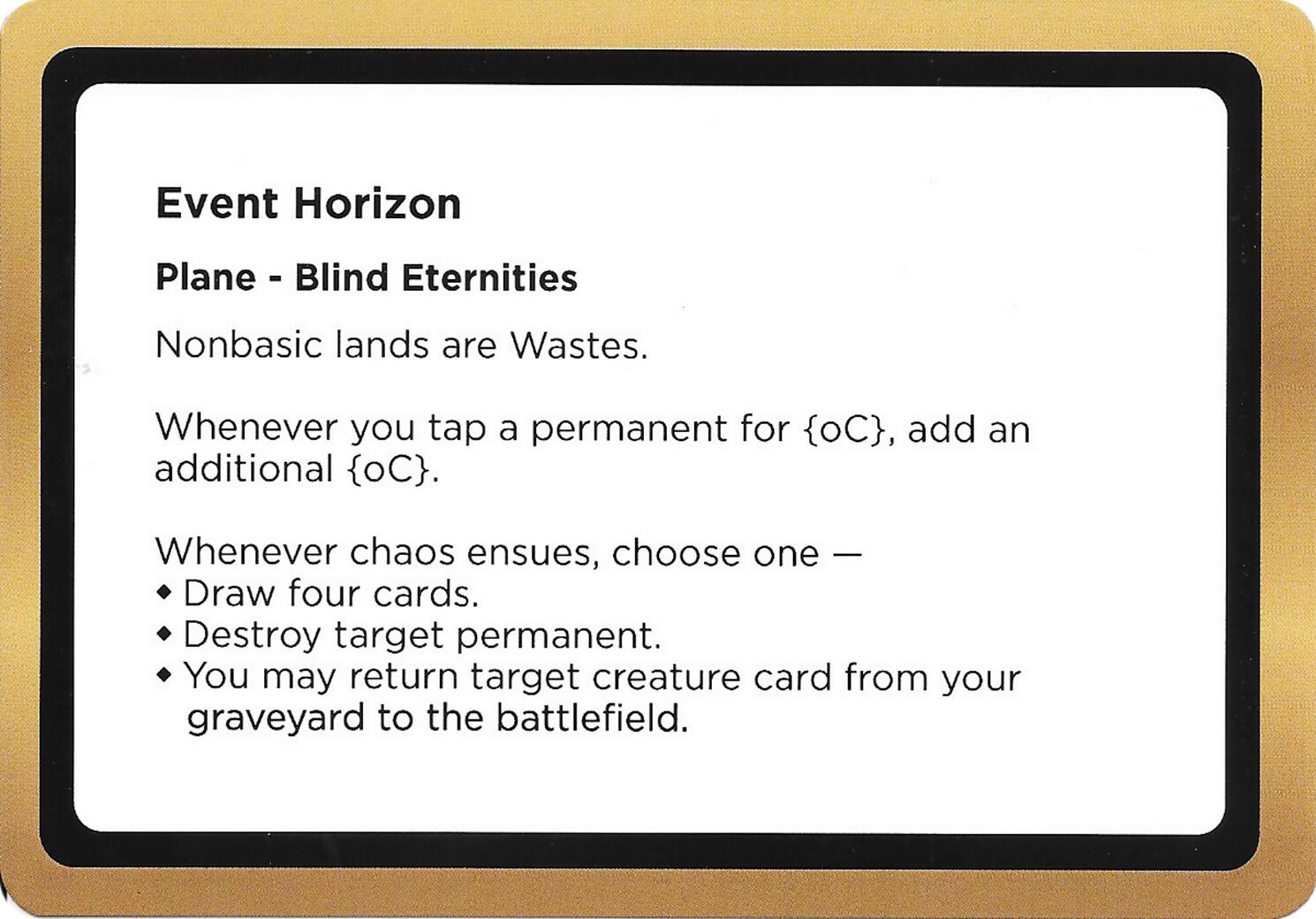Event Horizon (Black Lotus Unknown Planechase) [Oversize Cards] | Exor Games Dartmouth