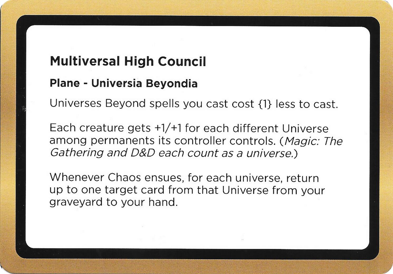 Multiversal High Council (Black Lotus Unknown Planechase) [Oversize Cards] | Exor Games Dartmouth