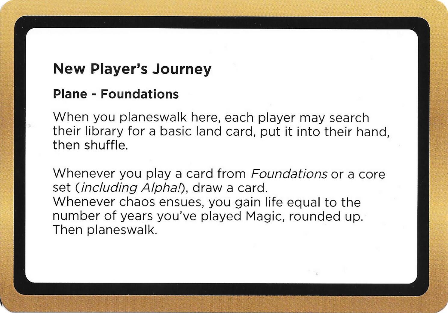 New Player's Journey (Black Lotus Unknown Planechase) [Oversize Cards] | Exor Games Dartmouth