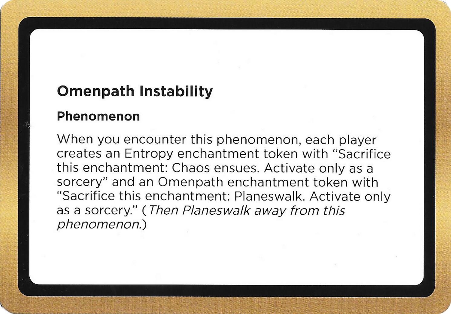 Omenpath Instability (Black Lotus Unknown Planechase) [Oversize Cards] | Exor Games Dartmouth
