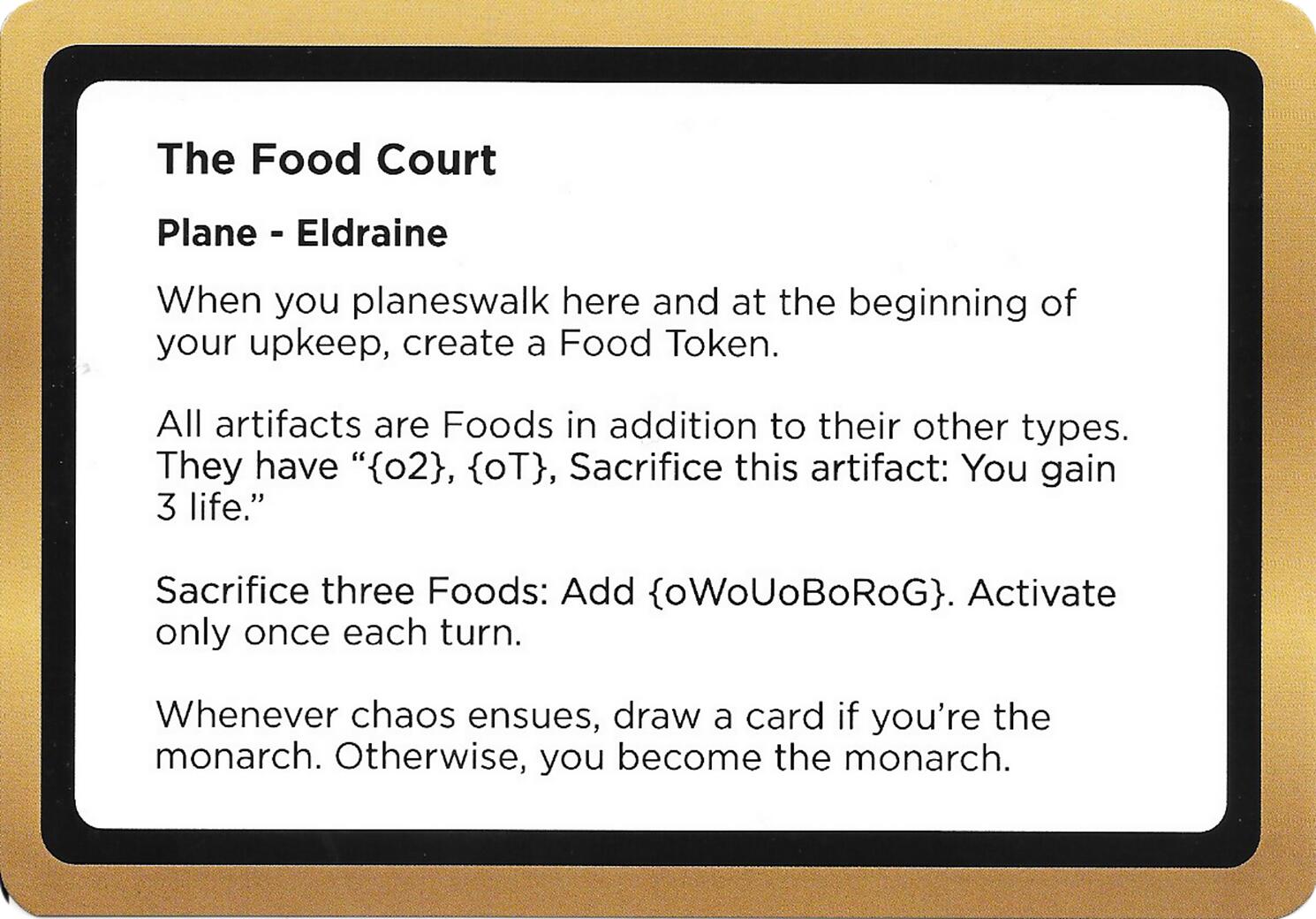 The Food Court (Black Lotus Unknown Planechase) [Oversize Cards] | Exor Games Dartmouth