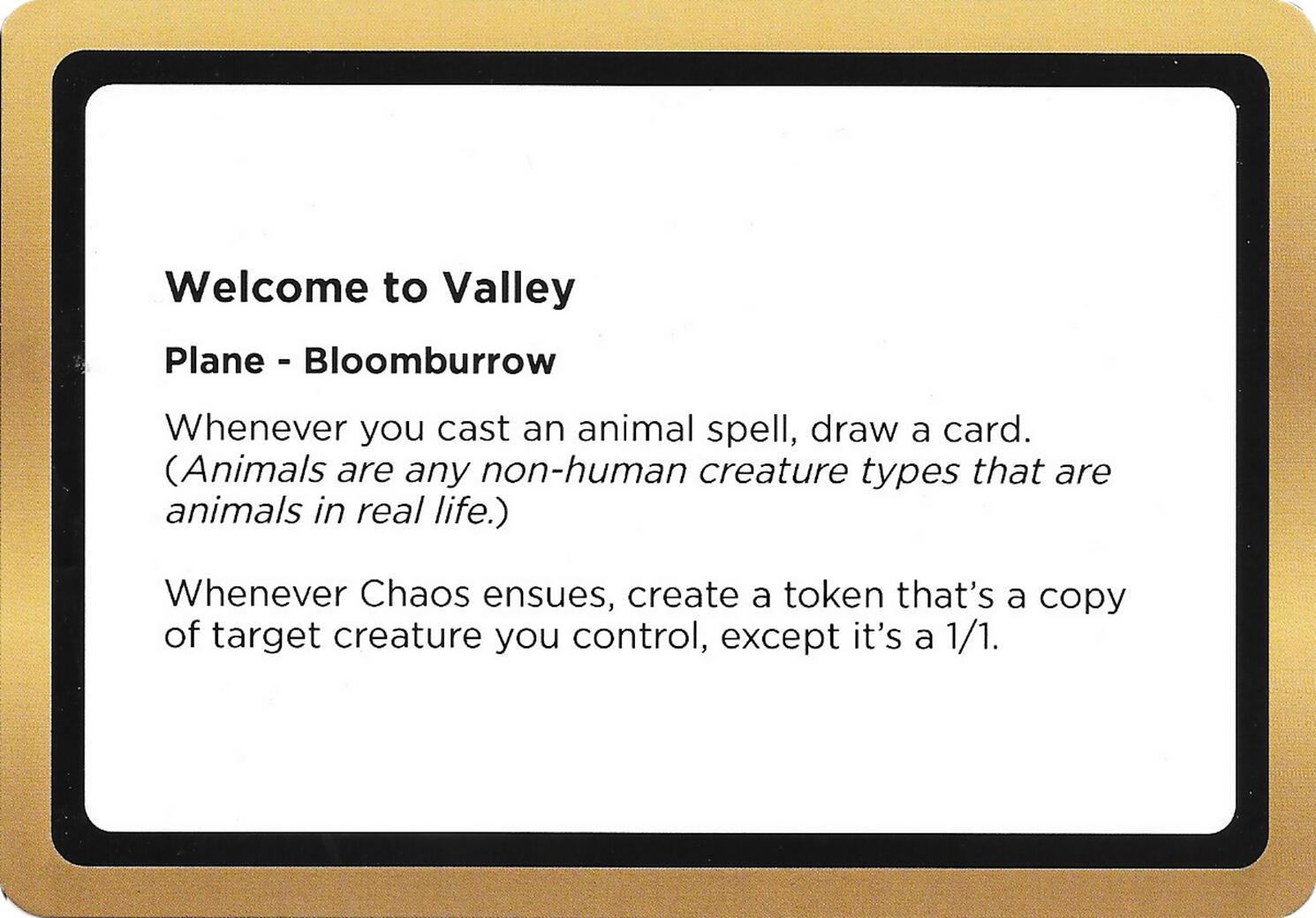 Welcome to Valley (Black Lotus Unknown Planechase) [Oversize Cards] | Exor Games Dartmouth