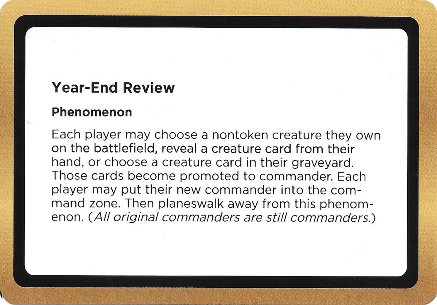 Year-End Review (Black Lotus Unknown Planechase) [Oversize Cards] | Exor Games Dartmouth