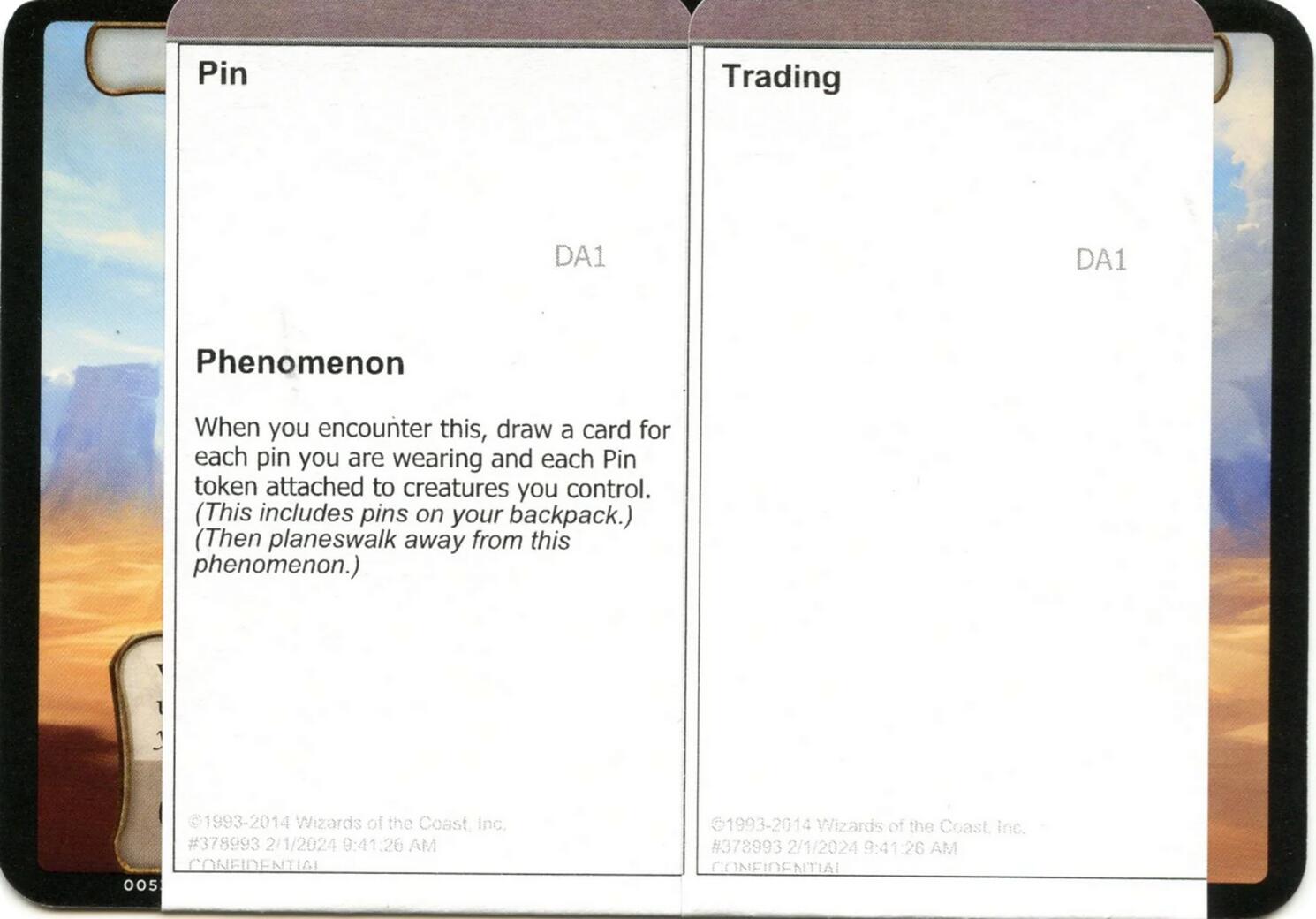 Pin Trading (Black Lotus Unknown Planechase) [Oversize Cards] | Exor Games Dartmouth