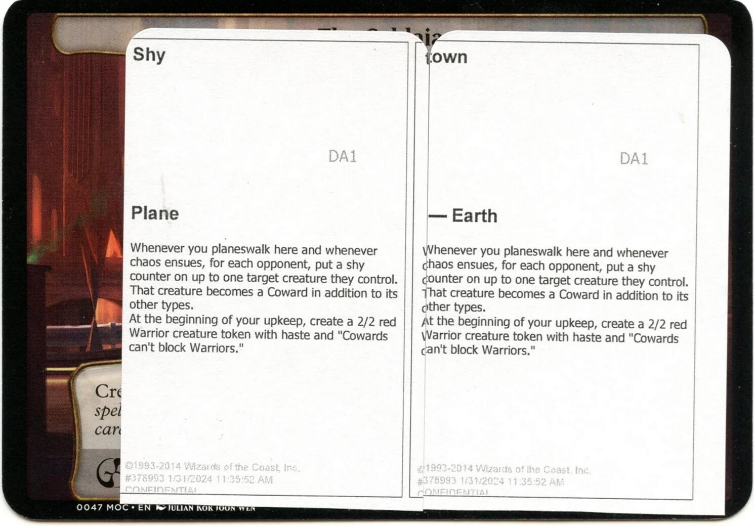 Shy Town (Black Lotus Unknown Planechase) [Oversize Cards] | Exor Games Dartmouth