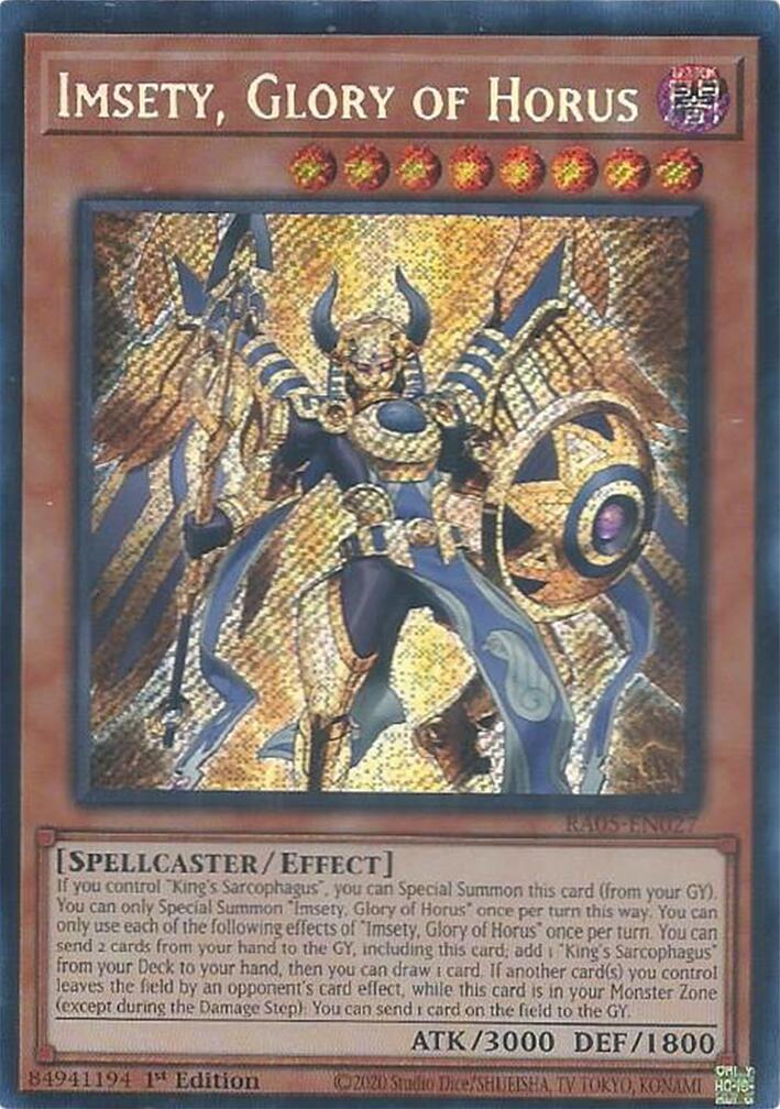 Imsety, Glory of Horus (Secret Rare) [RA05-EN027] Secret Rare | Exor Games Dartmouth