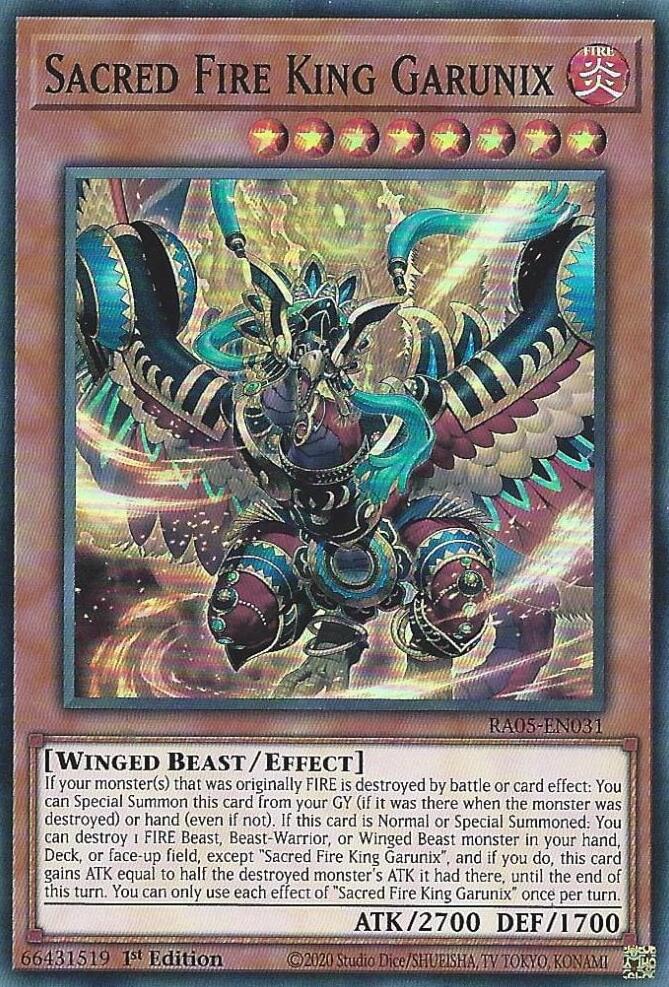 Sacred Fire King Garunix [RA05-EN031] Super Rare | Exor Games Dartmouth