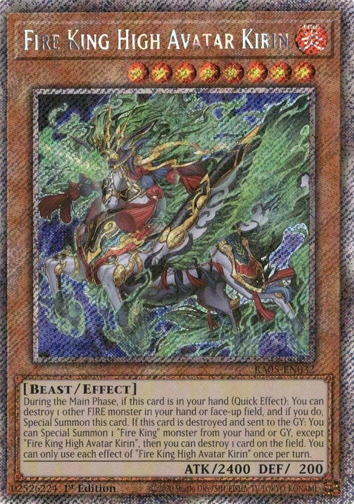Fire King High Avatar Kirin (Platinum Secret Rare) [RA05-EN032] Platinum Secret Rare | Exor Games Dartmouth
