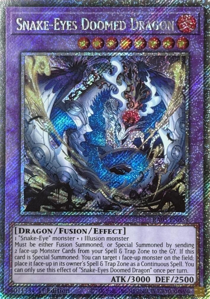 Snake-Eyes Doomed Dragon (Platinum Secret Rare) [RA05-EN039] Platinum Secret Rare | Exor Games Dartmouth