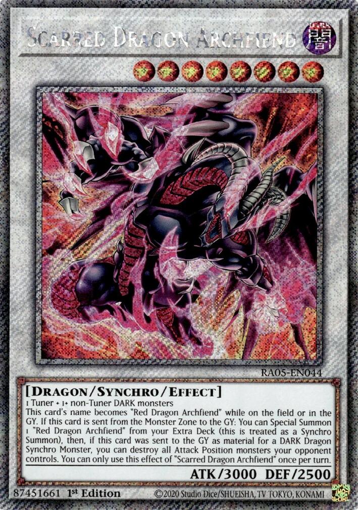 Scarred Dragon Archfiend (Platinum Secret Rare) [RA05-EN044] Platinum Secret Rare | Exor Games Dartmouth