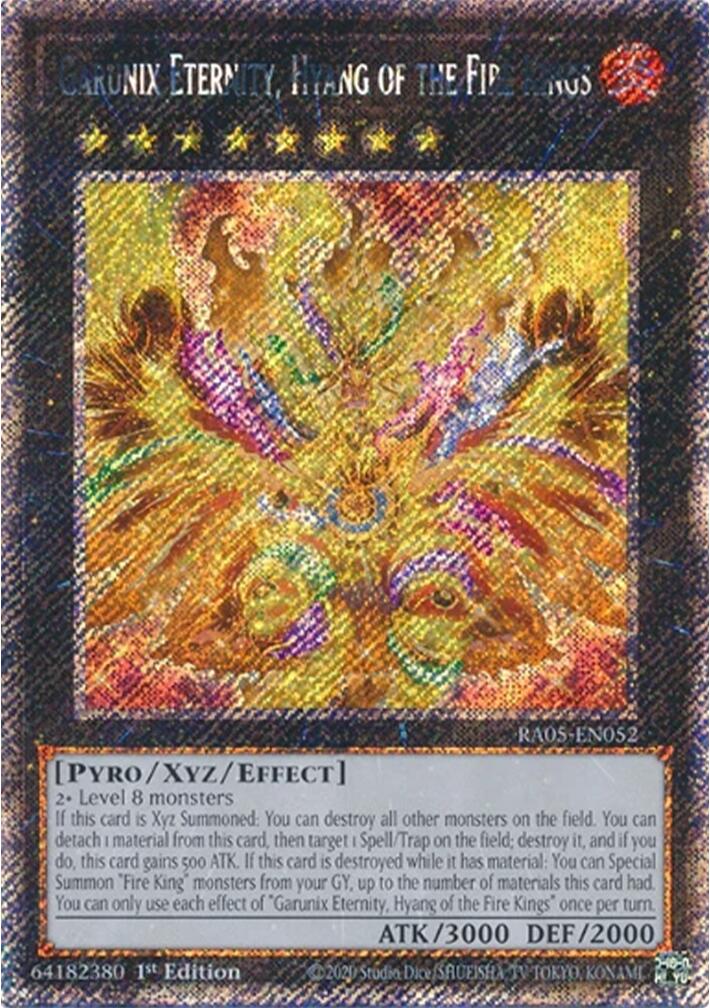 Garunix Eternity, Hyang of the Fire Kings (Platinum Secret Rare) [RA05-EN052] Platinum Secret Rare | Exor Games Dartmouth