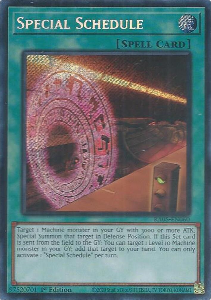 Special Schedule (Secret Rare) [RA05-EN060] Secret Rare | Exor Games Dartmouth