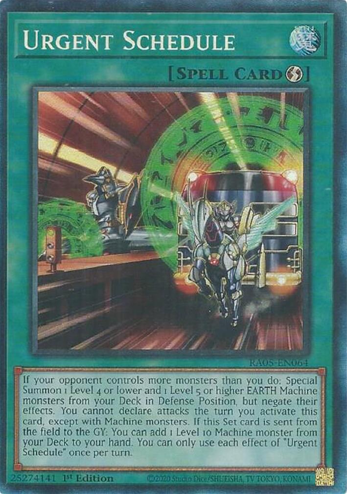 Urgent Schedule (Collector's Rare) [RA05-EN064] Collector's Rare | Exor Games Dartmouth