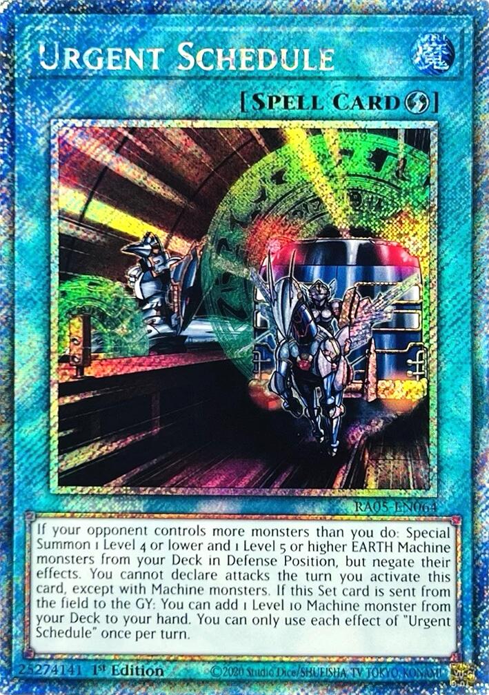 Urgent Schedule (Platinum Secret Rare) [RA05-EN064] Platinum Secret Rare | Exor Games Dartmouth