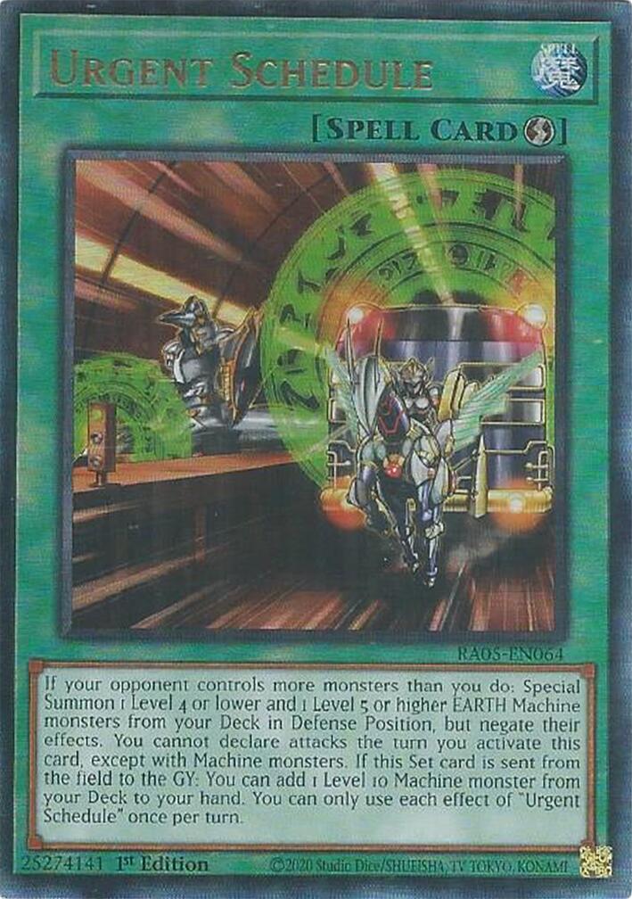 Urgent Schedule (Ultimate Rare) [RA05-EN064] Ultimate Rare | Exor Games Dartmouth