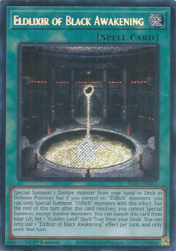 Eldlixir of Black Awakening (Secret Rare) [RA05-EN065] Secret Rare | Exor Games Dartmouth