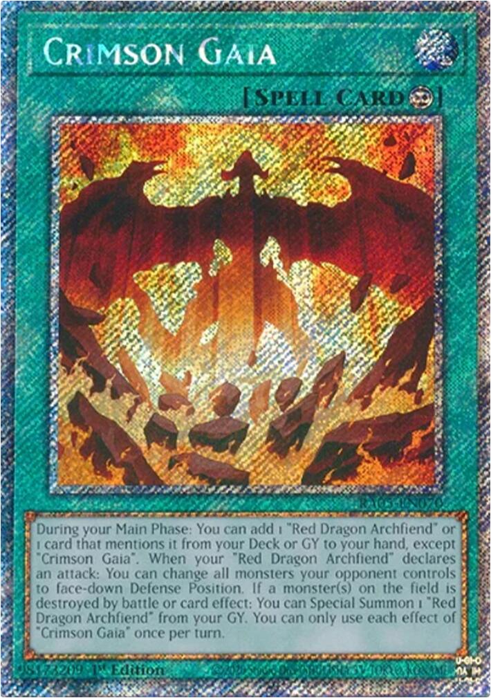 Crimson Gaia (Platinum Secret Rare) [RA05-EN070] Platinum Secret Rare | Exor Games Dartmouth