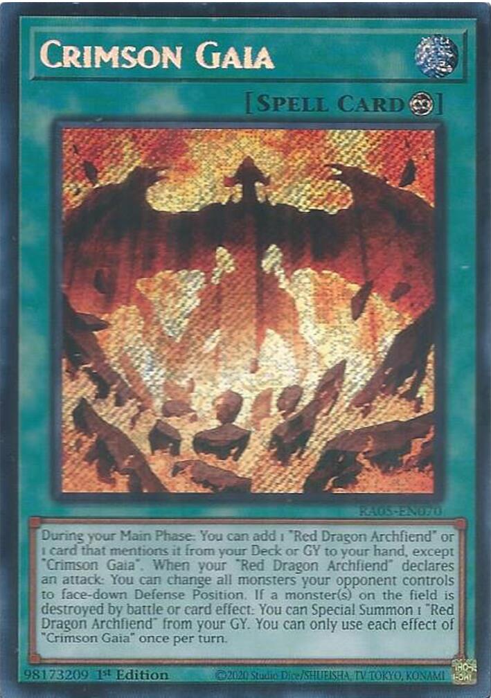 Crimson Gaia (Secret Rare) [RA05-EN070] Secret Rare | Exor Games Dartmouth