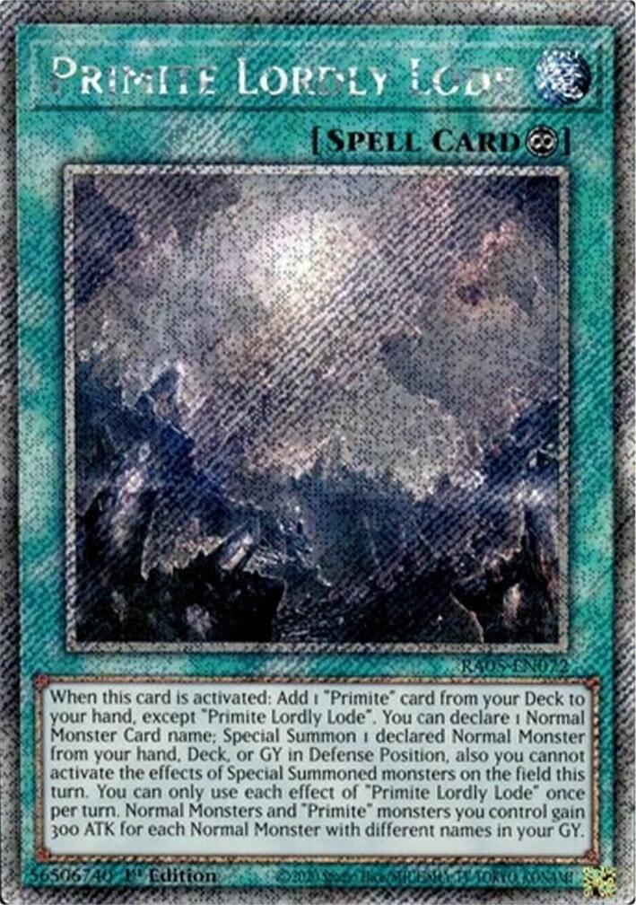 Primite Lordly Lode (Platinum Secret Rare) [RA05-EN072] Platinum Secret Rare | Exor Games Dartmouth
