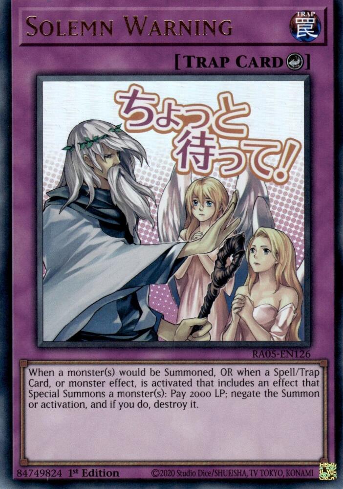 Solemn Warning [RA05-EN126] Ultra Rare | Exor Games Dartmouth