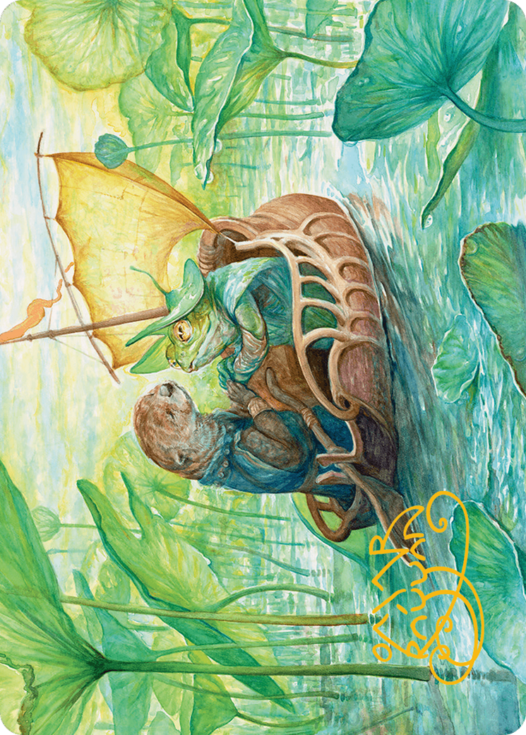 Run Away Together Art Card (Gold-Stamped Signature) [Bloomburrow Art Series] | Exor Games Dartmouth