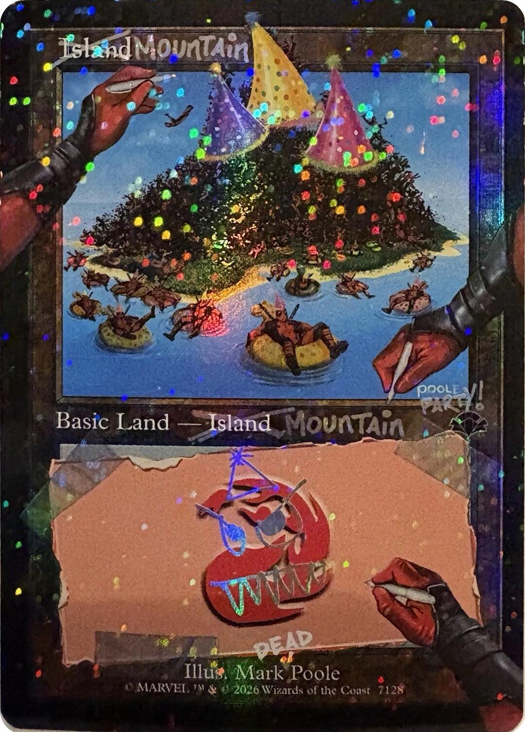 Mountain (7128) (Pool Party Foil) [Secret Lair Drop Series] | Exor Games Dartmouth