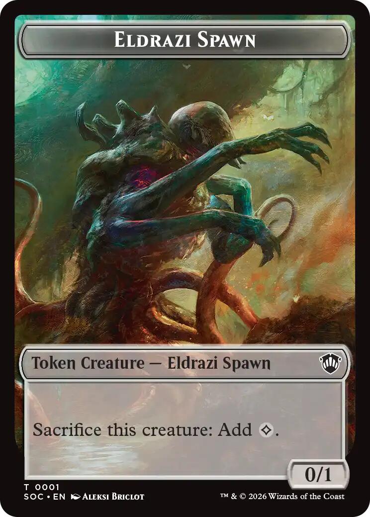 Eldrazi Spawn // Worm Double-Sided Token [Secrets of Strixhaven Commander Tokens] | Exor Games Dartmouth